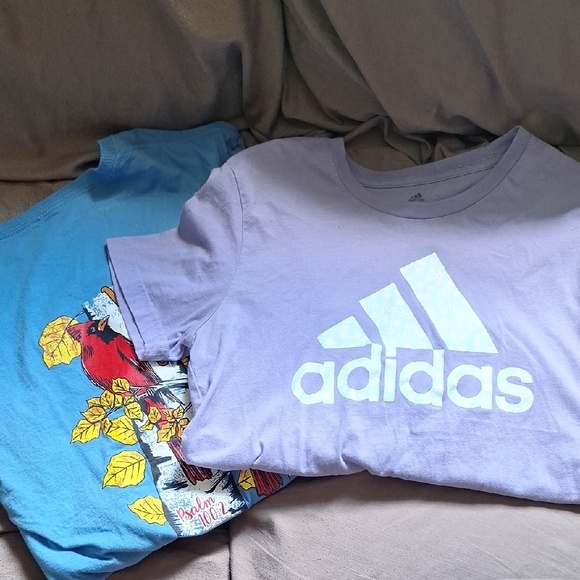 Adidas Purple Short Sleeve Tee Casual Sportswear - Picture 1 of 2